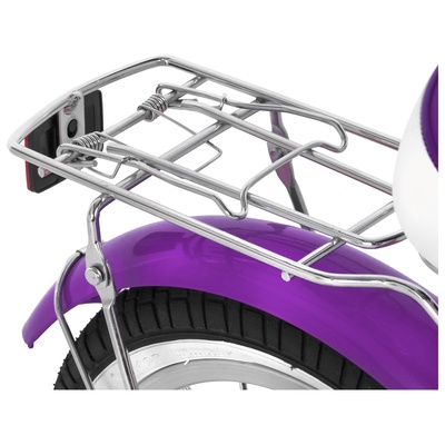 Велосипед детский Novatrack BUTTERFLY, диаметр колёс 14", со съёмными колёсами, с корзиной, фиолетовый