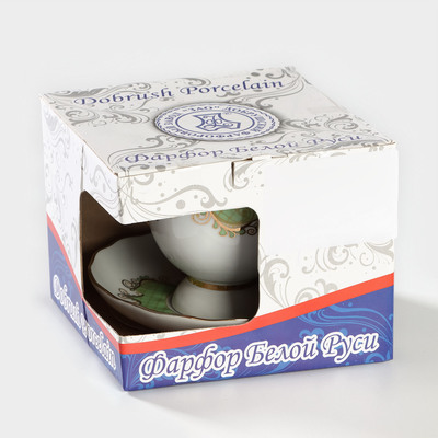 Чайная пара фарфоровая «Симфония», 300 мл