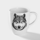 Кружка фарфоровая «Волк», 300 мл, белая - Фото 1