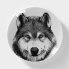 Тарелка фарфоровая «Волк», d=17,5 см, белая - фото 321114897