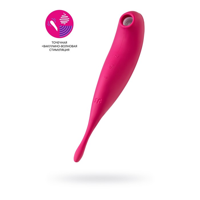 Вакуум-волновой бесконтактный стимулятор клитора Satisfyer Twirling Pro, силикон, цвет красный