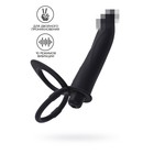 Насадка на пенис для двойного проникновения Black&Red by Toyfa, 19 см, силикон, цвет чёрный - Фото 1