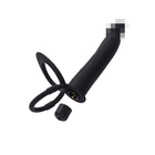 Насадка на пенис для двойного проникновения Black&Red by Toyfa, 19 см, силикон, цвет чёрный - Фото 4