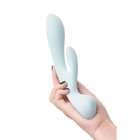 Нереалистичный вибратор Satisfyer Triple Oh, 24 см, силикон, цвет голубой - Фото 15