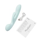 Нереалистичный вибратор Satisfyer Triple Oh, 24 см, силикон, цвет голубой - Фото 16