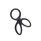 Тройное кольцо на пенис A-Toys Kraken, силикон, цвет чёрный, 10 см - Фото 3