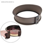 УЦЕНКА Форма силиконовая для выпечки со стеклянным дном Доляна «Круг», 25.5×7 см (от ручки до ручки 29 см), цвет коричневый - Фото 7