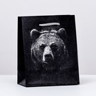 Пакет подарочный "Медведь",  11,5 х 14,5 х 6,5 см - фото 321153719