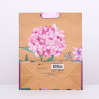 Пакет крафт "Розовый сад" 26 х 32 х 12 см - Фото 2