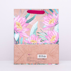 Пакет крафт "Лотосовая поляна" 26 х 32 х 12 см - Фото 2