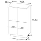 Шкаф четырёхдверный Polini Kids Ameli 4005, 2 секции, цвет белый-дуб крафт - Фото 12