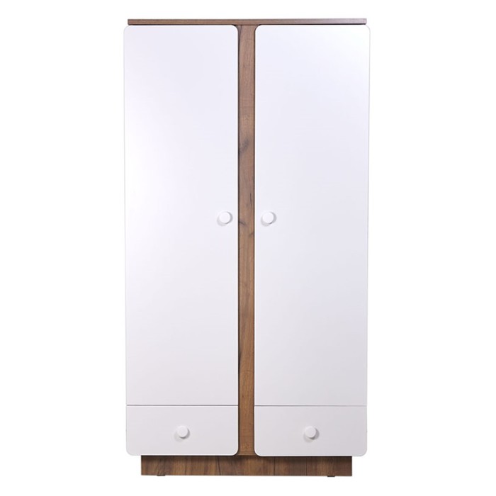 Шкаф двухсекционный Polini Kids Ameli 4010, с ящиками, цвет белый-дуб крафт