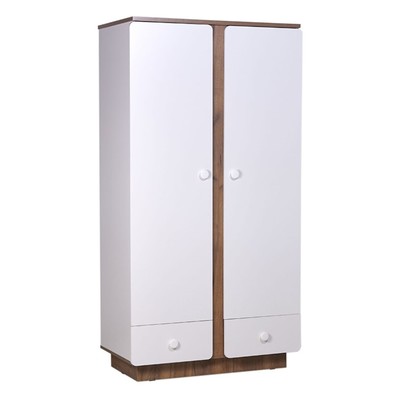 Шкаф двухсекционный Polini Kids Ameli 4010, с ящиками, цвет белый-дуб крафт