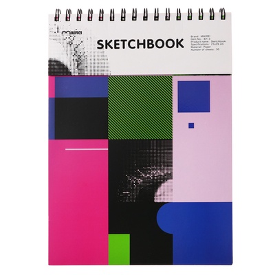 Скетчбук 21×29 см для пастели, 30 листов, жесткая обложка, плотность 130 г, МИКС