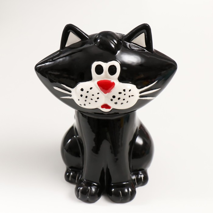 Копилка керамика "Чёрный котик" 13х11,5х16,5 см