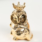 Копилка керамика "Филин в короне и мантии" золото 12х12х18,5 см - фото 9075318