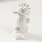 Копилка керамика "Морской конёк" перламутр 9,5х8,2х21 см - фото 9075362