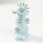 Копилка керамика "Морской конёк" голубой перламутр 9,5х8,2х21 см - фото 9075367