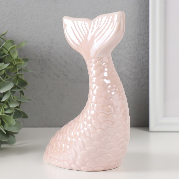 Копилка керамика "Хвост русалки" розовый перламутр 16х9х18,8 см