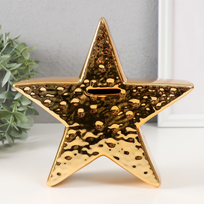Копилка керамика "Золотая звезда" 19,5х5,5х19,5 см