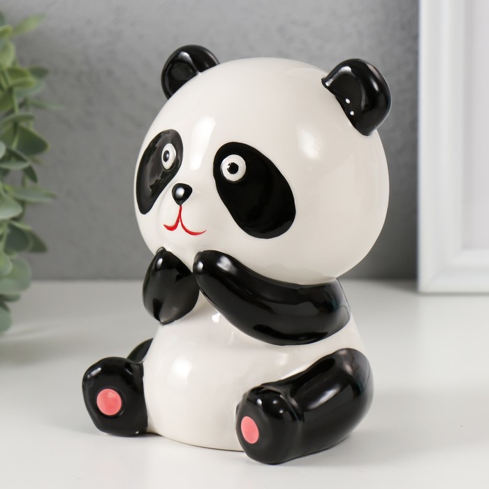 Копилка керамика "Удивлённая панда" 11,4х10,5х13,8 см