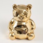 Копилка керамика "Медвежонок 3D грани" золото 11х9,5х14,3 см - фото 9075469