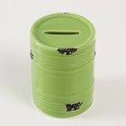 Копилка керамика "Зелёная бочка" 6,5х6,5х9 см - фото 9075507
