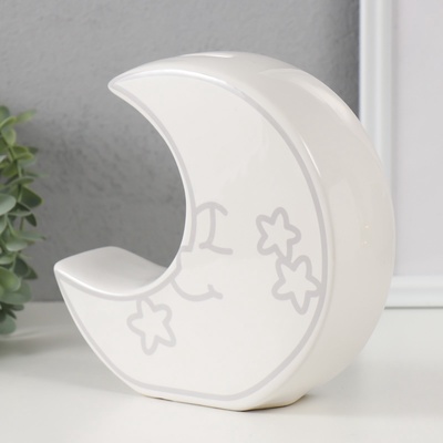 Копилка для денег «Месяц со звёздами», керамика, белый, 20×5.5×19.8 см