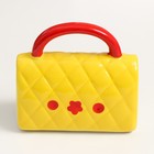 Копилка керамика "Стёганная жёлтая сумочка с цветком" 12х6х10,8 см - Фото 5