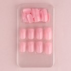Накладные ногти «Нюд», 24 шт, клеевые пластины, форма квадрат, цвет глянцевый нежно-розовый - фото 9033438