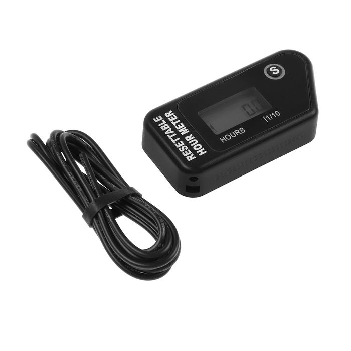 Счётчик моточасов двигателя, беспроводной, ЖК-дисплей, IP 67, чёрный - Фото 1