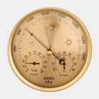 Барометр механический, метеостанция, настенный, золотой, d = 13 см - Фото 2