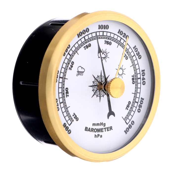 Барометр механический, настенный, золотая рамка, d=6 см - фото 51850767