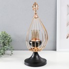 Подсвечник металл, стекло на 1 свечу d=4,5 см "Эвандер" 17,5х16,5х42 см - фото 23687552