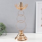 Подсвечник металл на 1 свечу d=5 см "Аурелия" золото 15х15х43 см - фото 23687556