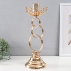 Подсвечник металл на 1 свечу d=5 см "Аурелия" золото 15х15х43 см - фото 23687557