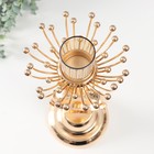 Подсвечник металл на 1 свечу d=5 см "Аурелия" золото 15х15х43 см - фото 23687558