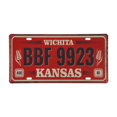 Декоративный номерной знак, «Канзас», металл, 30×15 см