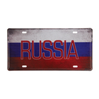 Декоративный номерной знак, «Россия», металл, 30×15 см - Фото 1