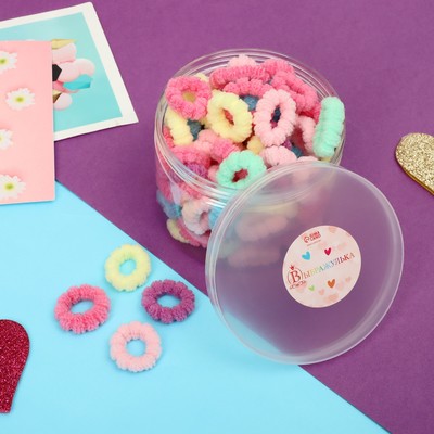 Резинки для волос Выбражулька «Крохотуля», набор 100 шт., ассорти, 2 см