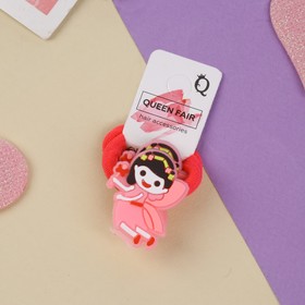 Резинка для волос "Крошка" (набор 2 шт) девочка принцесска ,3 см ,розовый