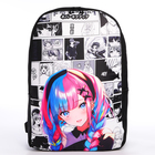 Рюкзак школьный с пеналом «Аниме девочка», 42х28х13 см, цвет чёрный - Фото 4