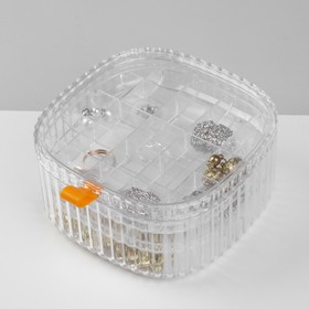 Органайзер для хранения украшений «Лео» 3 уровня, 32 ячейки, 15×15×7,5 см, цвет прозрачный