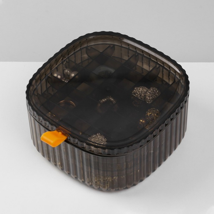 Органайзер для хранения украшений "Лео" 3 уровня, 32 ячейки, 15x15x7,5 см, цвет коричневый 1012783