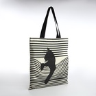 Сумка текстильная шопер без застёжки, с принтом, 35×0.5×40 см, бежевая - Фото 2