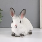 Фигурка  "Кролик №1  Белый с чёрными кончиками" высота 14 см, ширина 10 см, длина 18 см. - фото 321542594