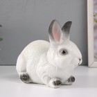 Фигурка  "Кролик №1  Белый с чёрными кончиками" высота 14 см, ширина 10 см, длина 18 см. - Фото 2