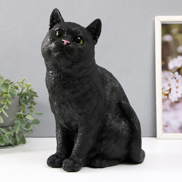 Копилка  "Кошка Черная окраска" высота 31,5 см, ширина 16 см, длина 24 см.
