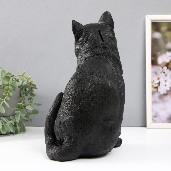 Копилка  "Кошка Черная окраска" высота 31,5 см, ширина 16 см, длина 24 см.