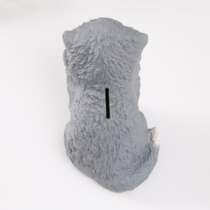 Копилка "Котенок Васька" серый,высота 15,5 см, ширина 10 см, длина 13,5 см